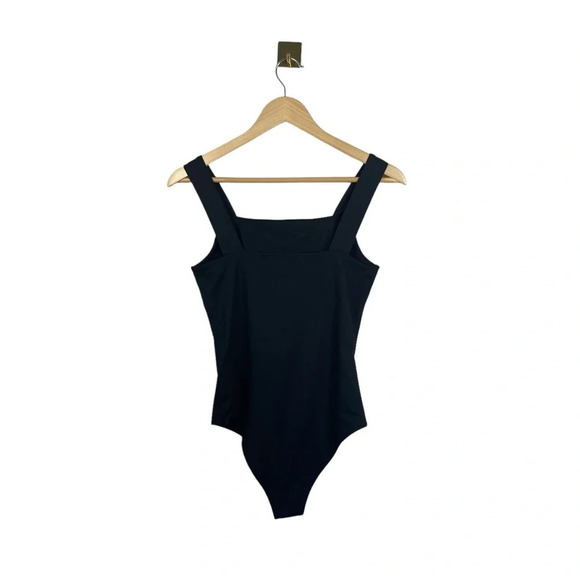 NWT ReoRia Square Neck Wide Strap Bodysuit in Black Size M - Picture 12 of 12